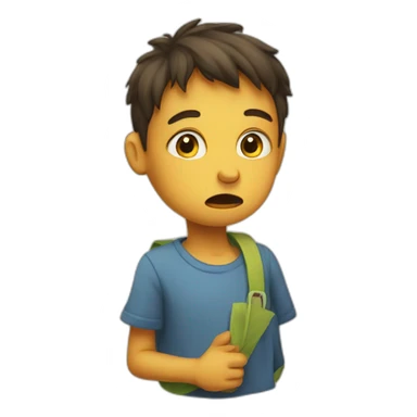 a child who is scolded by his mother  sticker