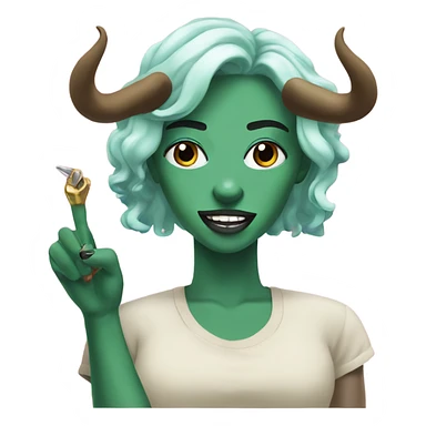 taurus with baddie nails sticker