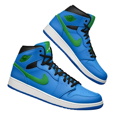Tênis Nike azul e verde jordan sticker