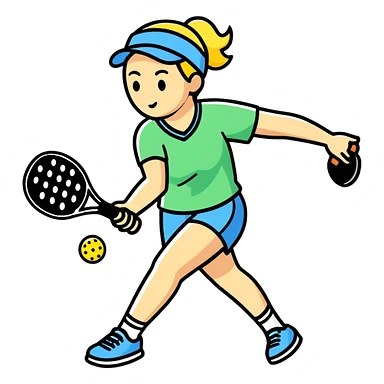 Pickleball female player sticker