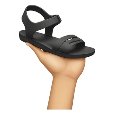 hand holding sandal sticker