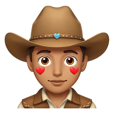 cowboy with heart eyes  sticker