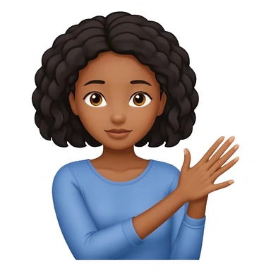 Black girl hugging out one hand towards screen sticker