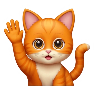 Emojicat baby, cute, playful, waving sticker