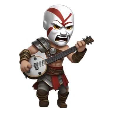 Kratos playing métal music sticker