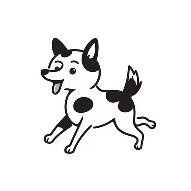 two-headed dog, hand drawn doodle style sticker