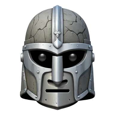 Knight helmet, moai-style sticker