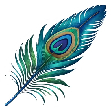 Single Peacock feather sticker