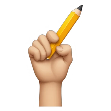 hand holding a big pencil in fist sticker