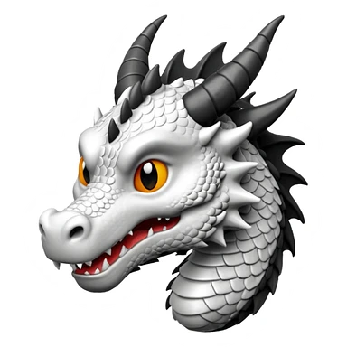 Black and white dragon emoji sticker