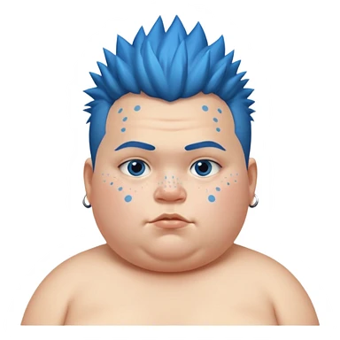 fat kid blue mohawk sticker