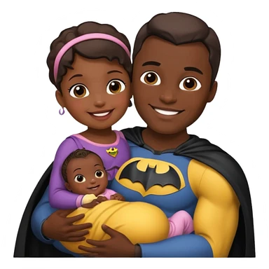 batman holding baby daughter sticker