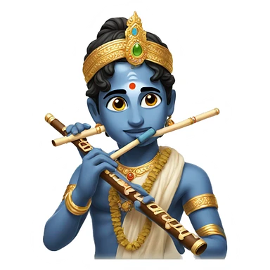 lord krishna playing flute sticker