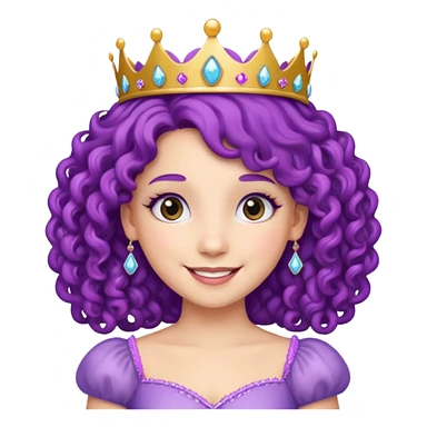 princess with purple curly hair sticker