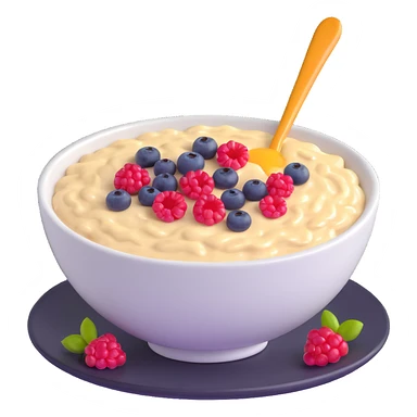 bowl of oatmeal porridge with honey and berries sticker