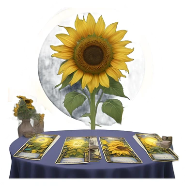 moonlit sunflower tarot reading sticker