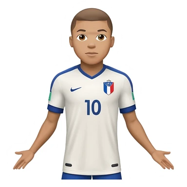 Kylian Mbappé soccer player in France jersey number 10 sticker