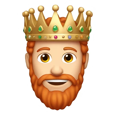 red hair male with crown sticker