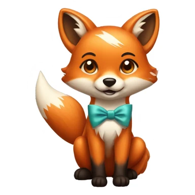 fox with cutebow sticker