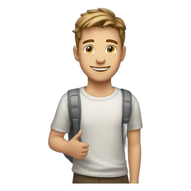 young white guy welcoming sticker