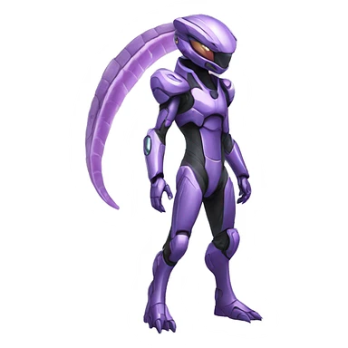 A Reptile-Raptor-Genesect-Mewtwo-Fakémon, with a futuristic visor-helmet, wearing a techwear-suit Full Body sticker