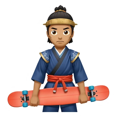 samurai hold skateboard  sticker