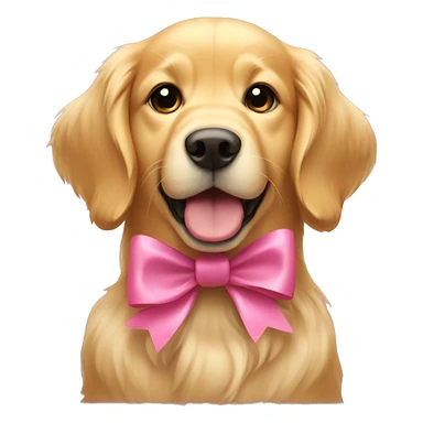 Golden retriever with a pink bow sticker