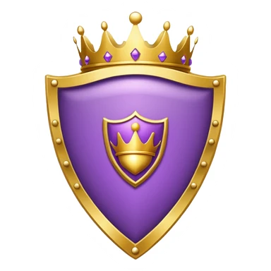 Purple shield with crown sticker
