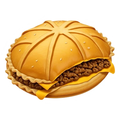 jamaican beef patty emoji (just the beef patty, no person and make it look flakey and iOS-style) just noe patty and make sure it looks flakey and not like a bun and you shouldn't be able to see the inside sticker