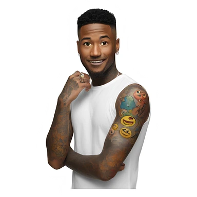 Add tattoo sleeves on arms and neck sticker