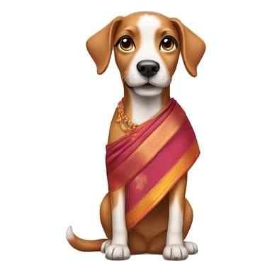 Dog wearing saree sticker