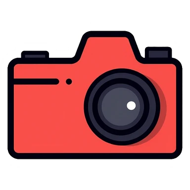 red minimalist camera sticker