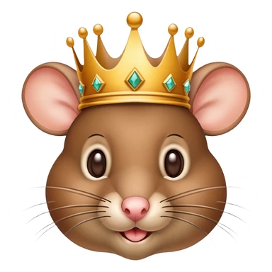 Chubby Brown mouse with a crown  sticker