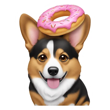 corgi with donut sticker