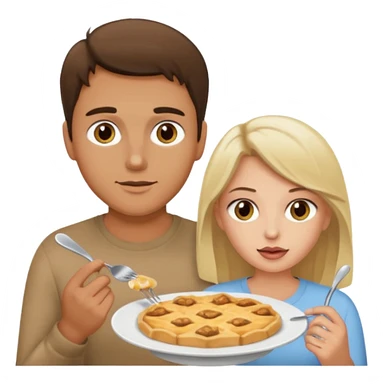 Light brown brunette man eating pussy of white blonde woman hazel eyes  sticker