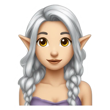 silver-hair-shy-tattoo-elf-girl sticker