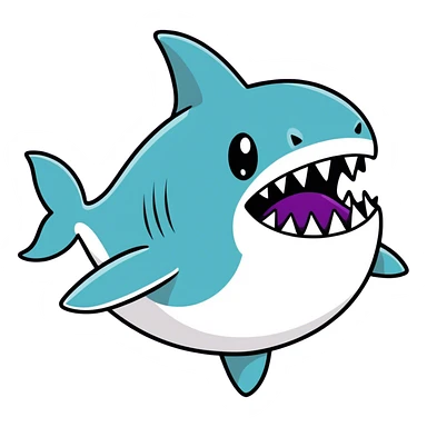 Shark eating an eggplant  sticker