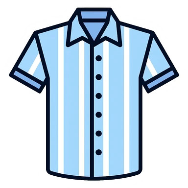 light blue and white vertically striped button down shirt, isolated sticker