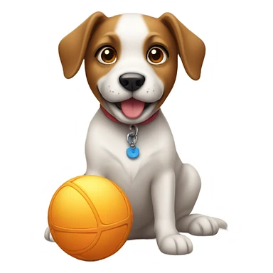 Dog whit toy sticker