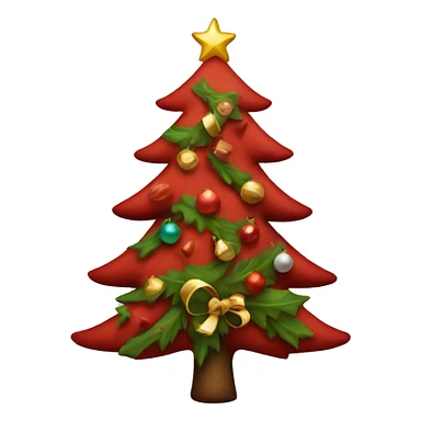 Christmas tree red sticker