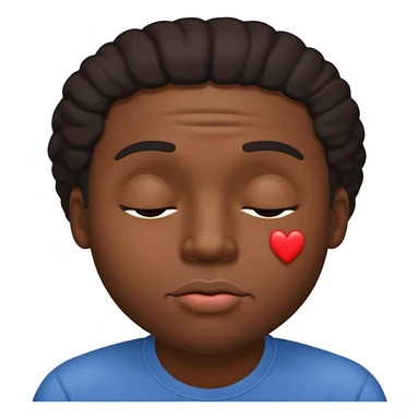 Black man squinting kiss face eyes closed  sticker