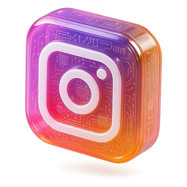 Instagram logo, 3D glossy style sticker