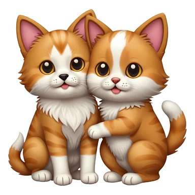 a dog holding a cat sticker