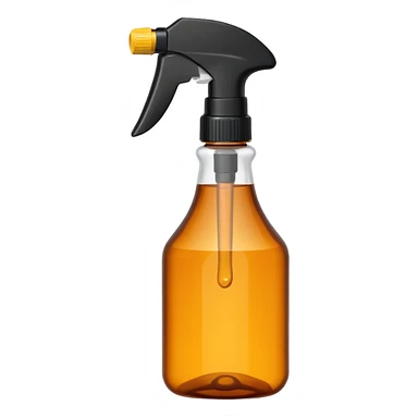 Spray bottle amber black top sticker