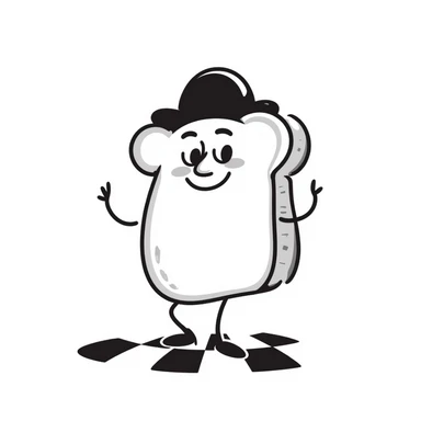 hand-drawn dancing bread sticker