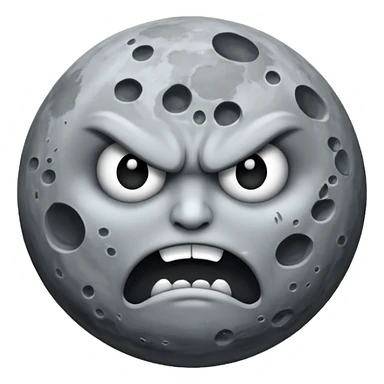 angry moon sticker