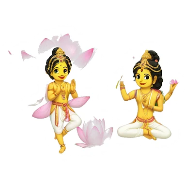 Krishna and lotus sticker