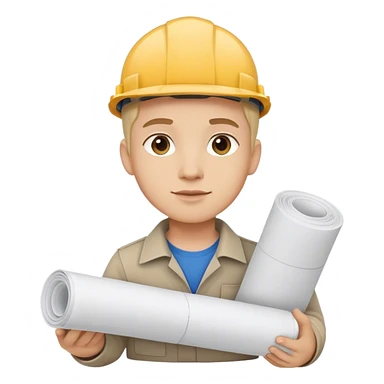 young architect with rolled up plans sticker