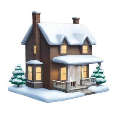 House with snow on it sticker