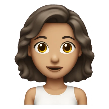 brunette girl with heart eyes sticker